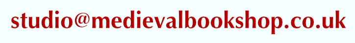 this graphic shows medievalbookshop’s email address