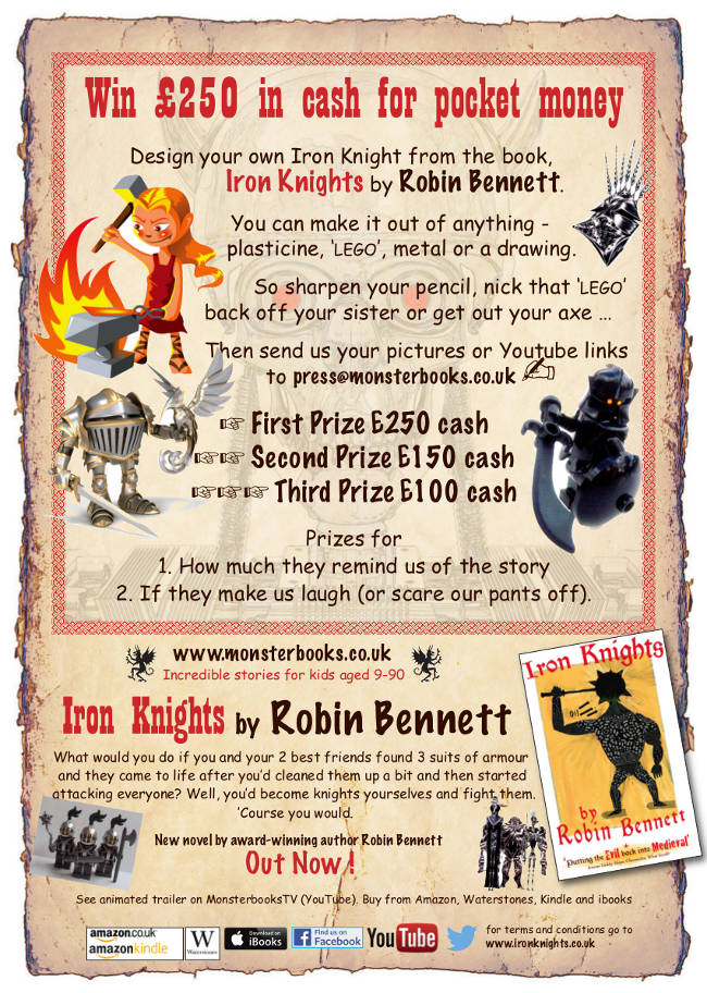 Click to view a larger image A4 press ad for iron Knights in the Beano