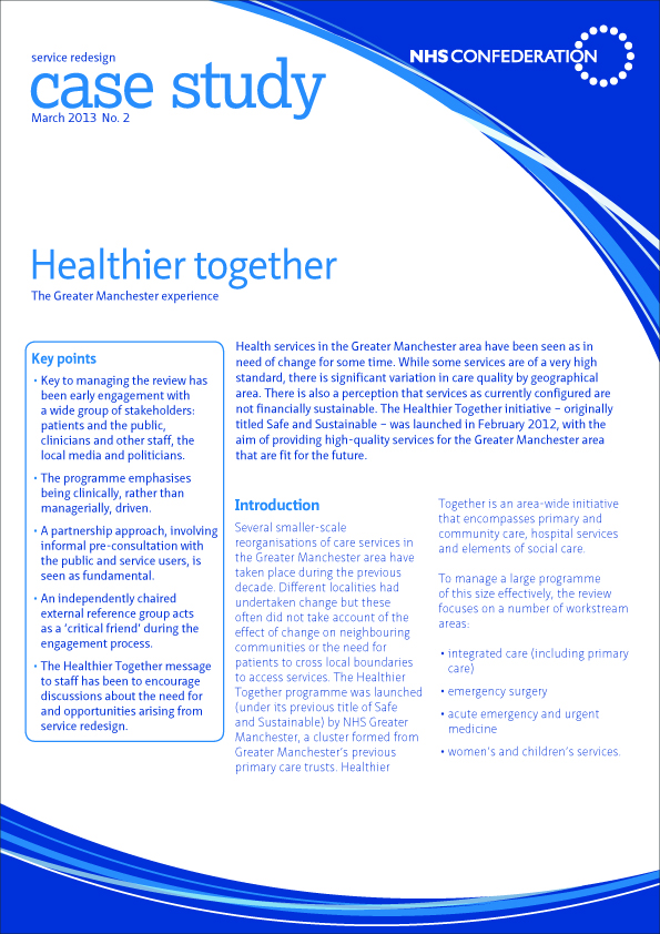 Click to view a larger image Front cover of a healthcare industry information leaflet