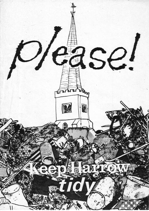 Click to view a larger image Black & white A3 poster for the Keep Harrow Tidy campaign