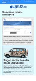 Example of an online newsletter for distribution by email