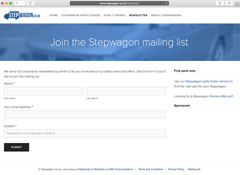 Example of a newsletter sign-up form on a website