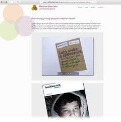 Example of a portfolio page on a website